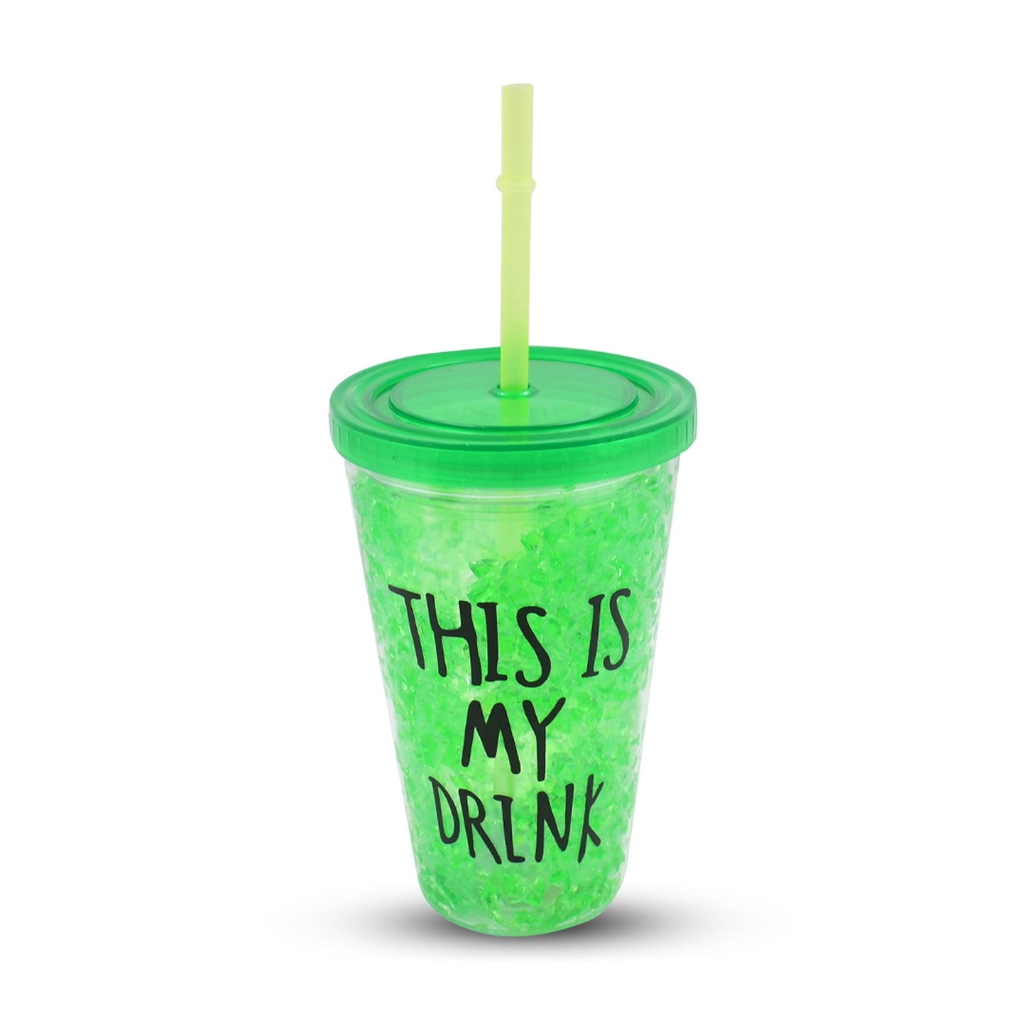 PlasticÂ Drink Cup, Tea Coffee Tumbler with Lid and Straw (1 Pc)