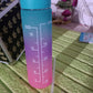 Plastic Colorful Motivational Water Bottle with Straw (900 ML)