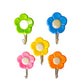 Flower-shaped adhesive wall hooks, pack of 5.