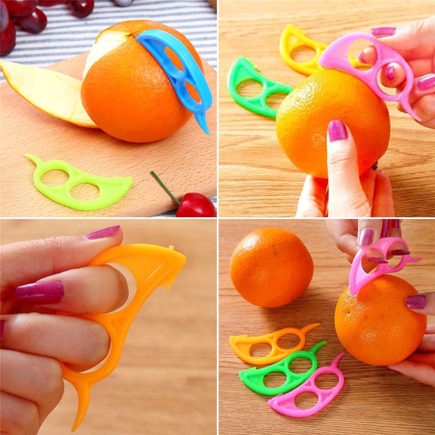 Combo set featuring multiple orange peelers with a practical storage pouch.