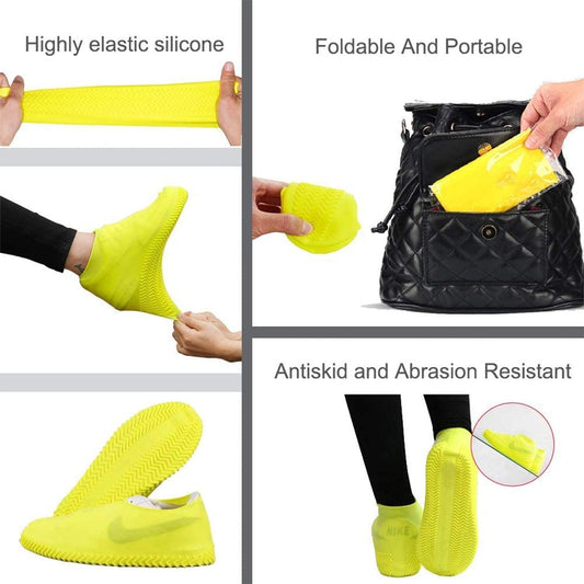 4867A NON-SLIP SILICONE RAIN REUSABLE ANTI SKID WATERPROOF FORDABLE BOOT SHOE COVER (MEDIUM) 