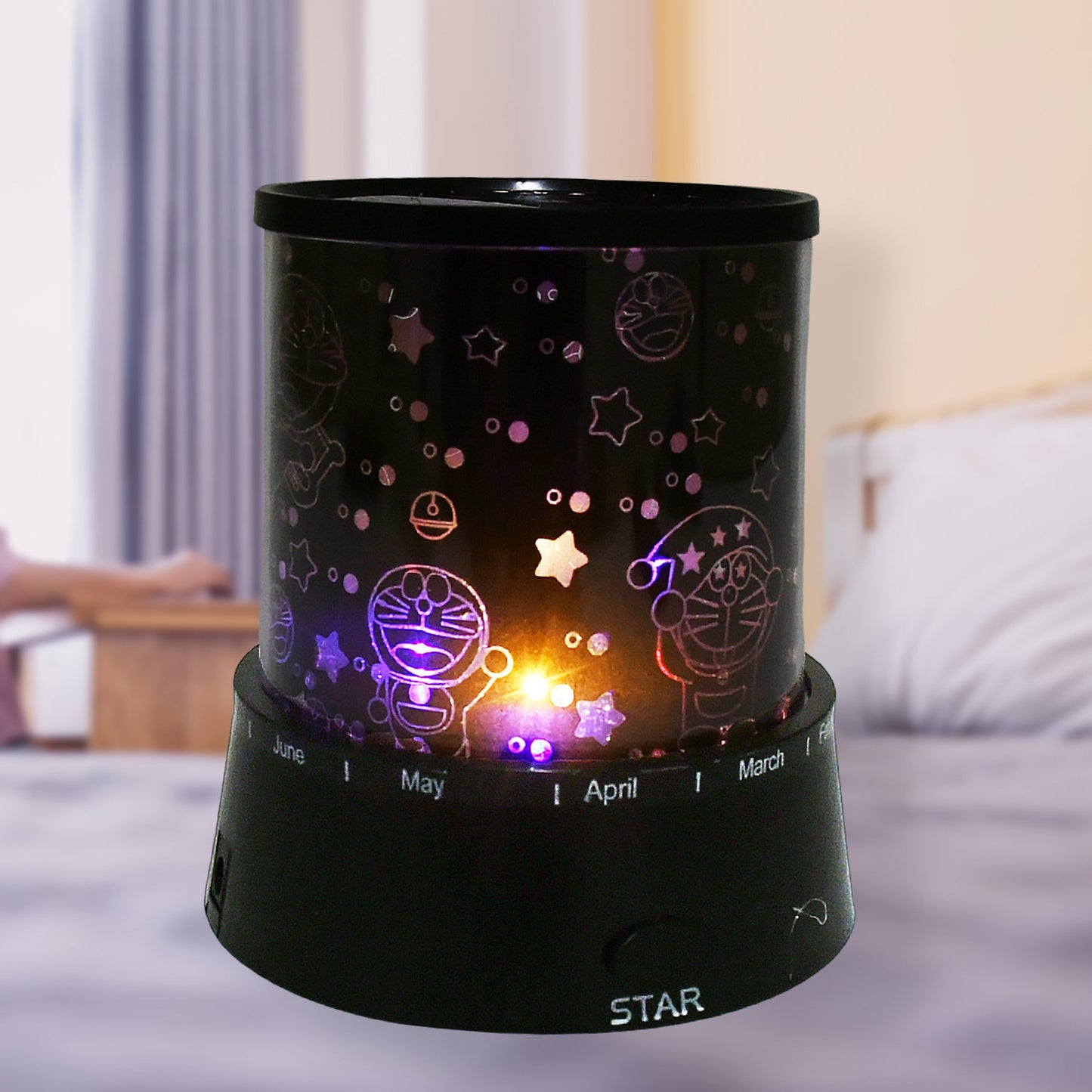 LED Projector Night Light Amazing Lamp, 3 Battery operated lamps, Rotation With the music Function, Master for Kids Bedroom Home Decoration NightÂ Romantic Gift (Battery Not Included / 1 pc)