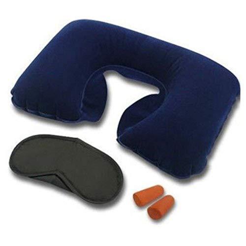 Air travel kit with pillow, ear buds, and eye mask.