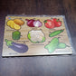 Wooden Vegetable Puzzle Learning Educational Board (1 Set / 28×20 Cm)