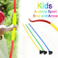 Kids' bow and arrow set, with quiver, for archery play.