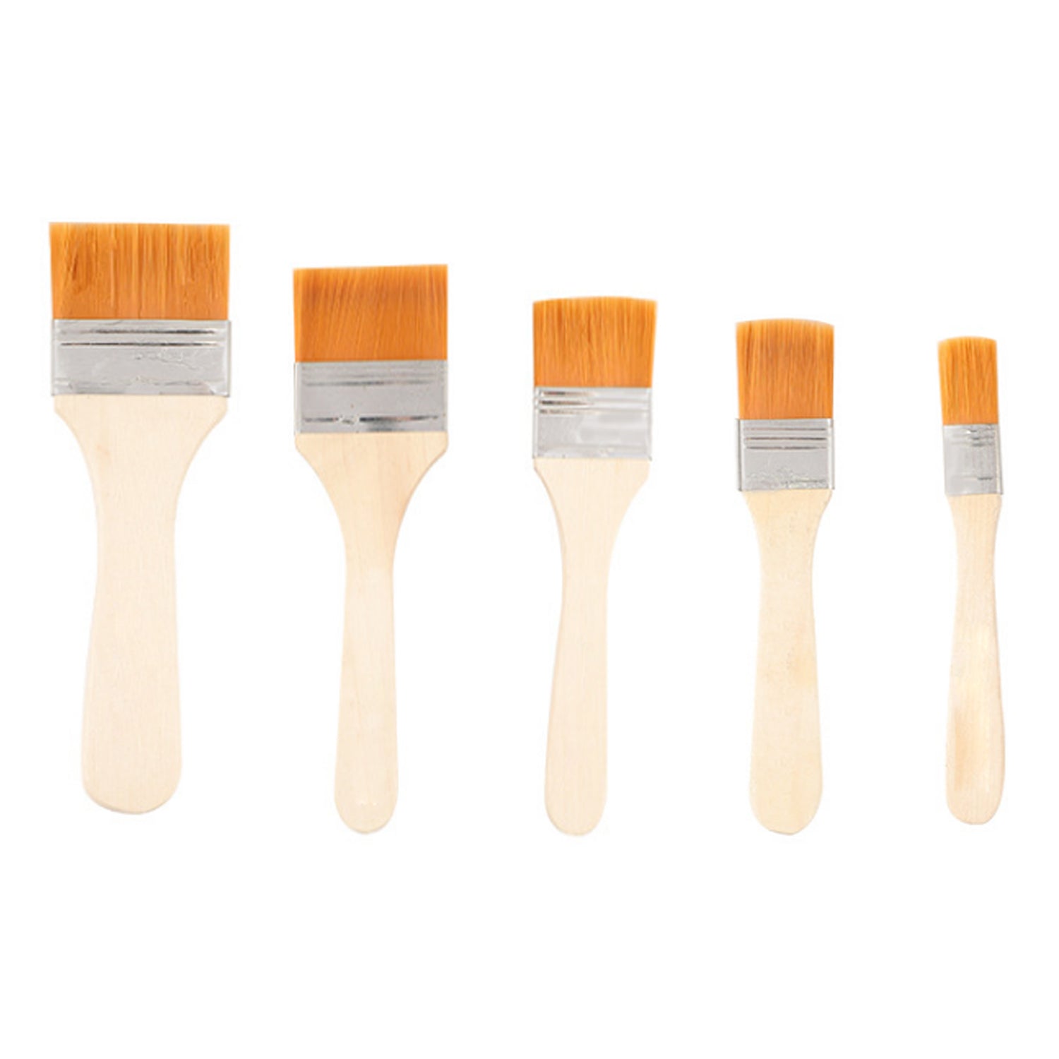 Set of 5 artistic flat painting brushes for watercolor and acrylic