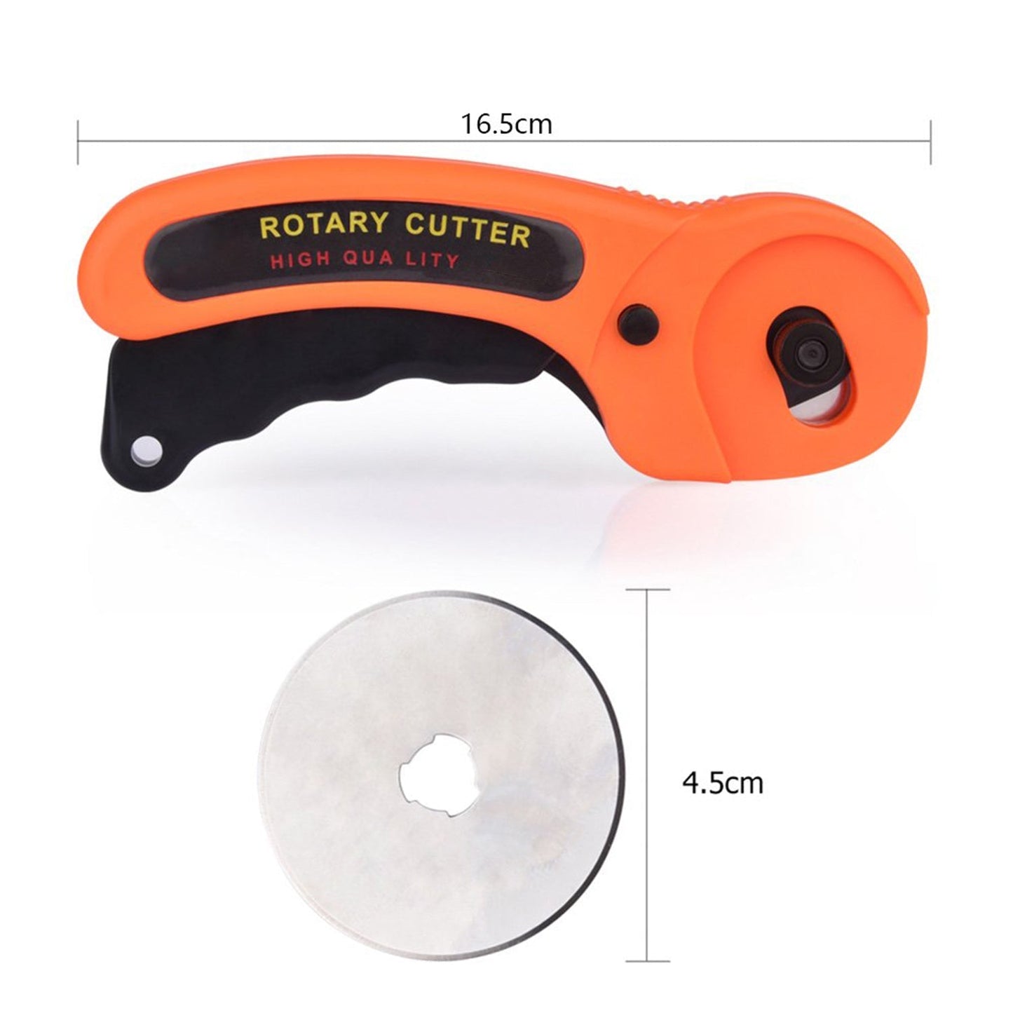 Rotary blade cutter for sewing with adjustable blade guard