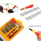 Screwdriver set with case and magnetic features