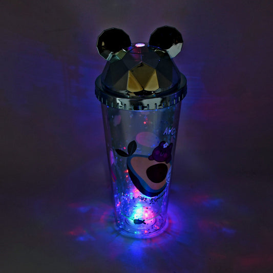 Space-themed kids' water sipper with LED lights