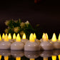 Floating tea lights with flameless design for decorative use