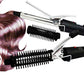 Sleek black curling iron with barrel for easy styling.