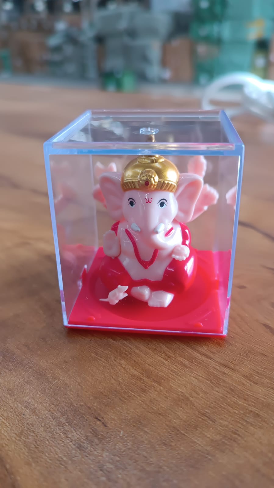 Decorative Small Lord Ganesh Idol in Transparent Case (1 Pc)