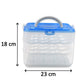 Three-layer plastic egg storage box with 36 compartments for organized fridge storage