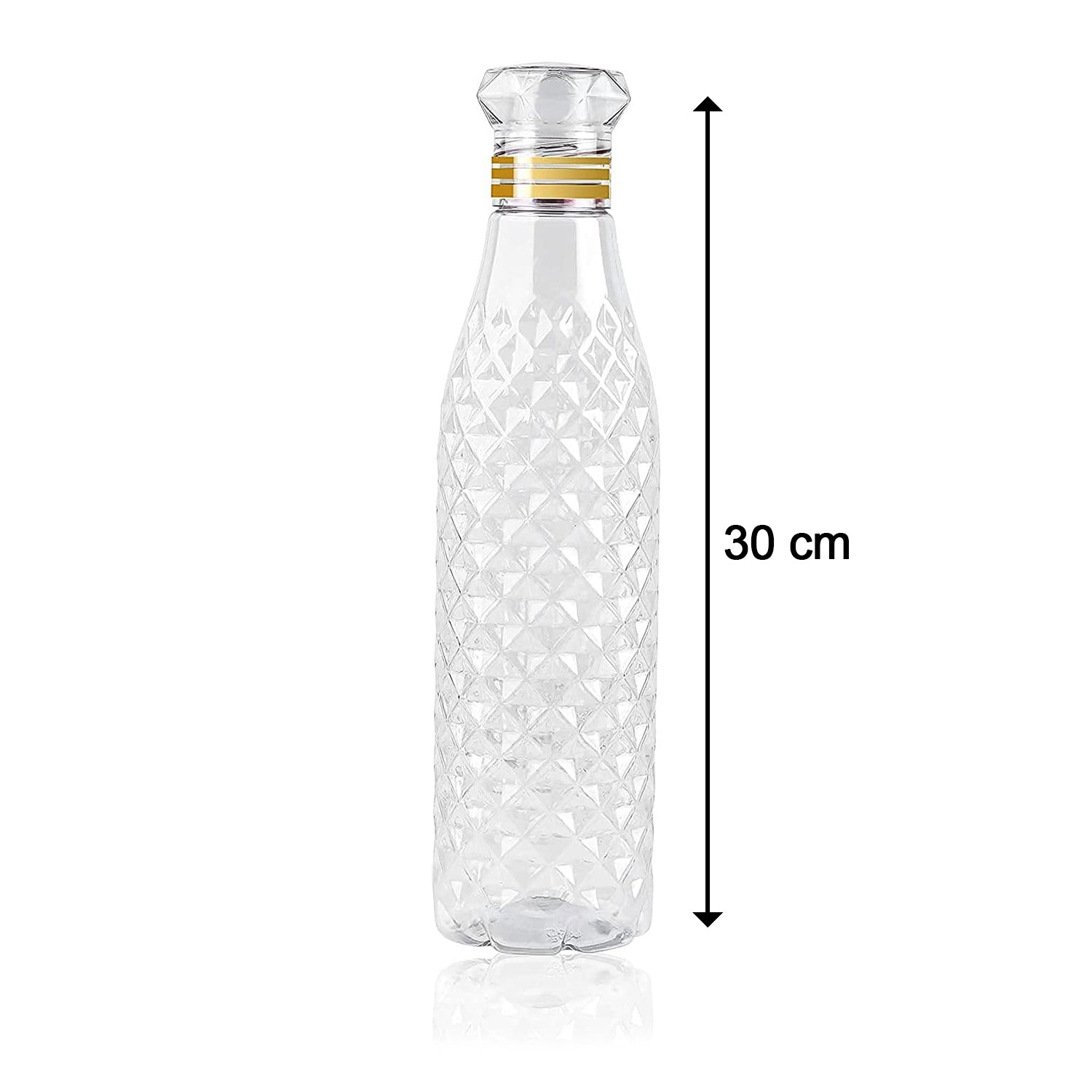 Elegant diamond cut bottle, perfect for all ages