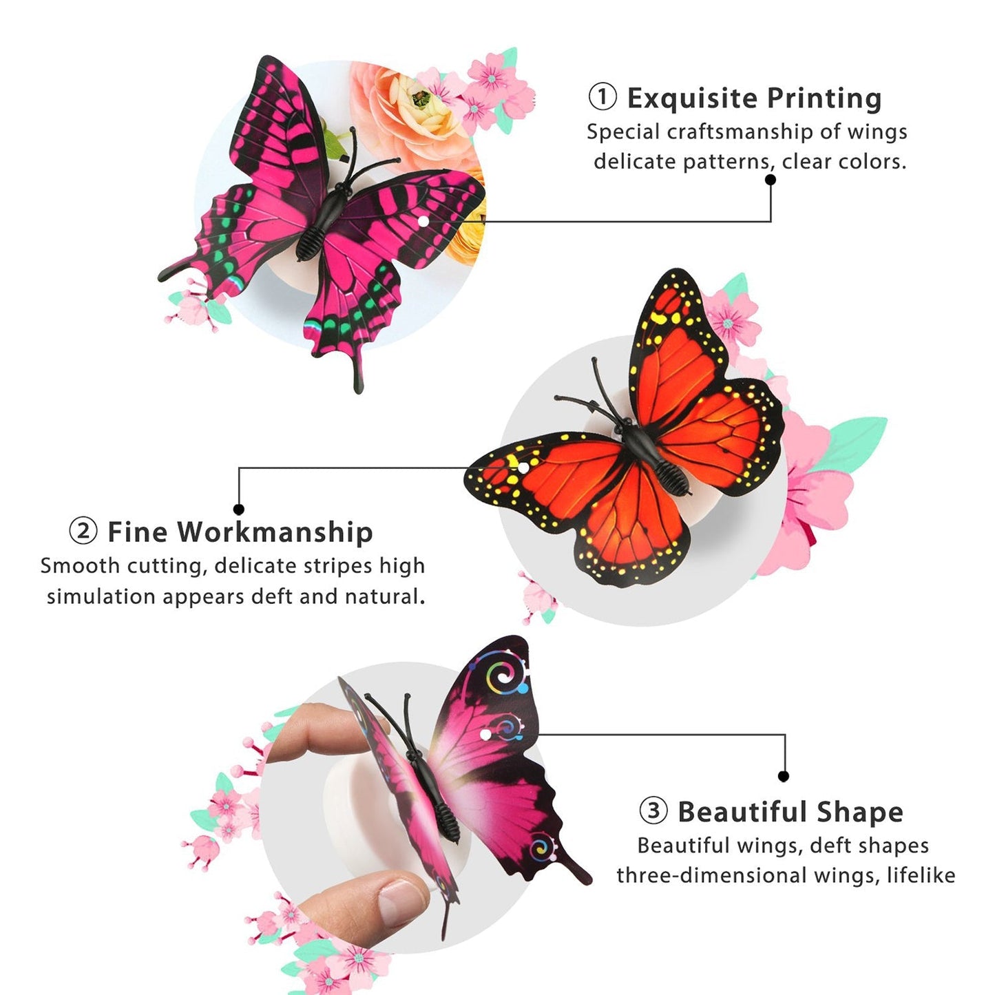 Butterfly design night lamp with 3D illusion feature