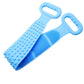 Silicone scrubber belt for body exfoliation and dead skin removal.