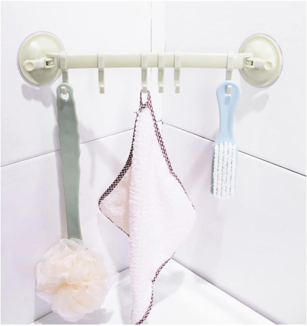 Towel rack with moveable hooks for easy installation