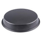 Non-stick round steel baking mould for cakes and pizza.