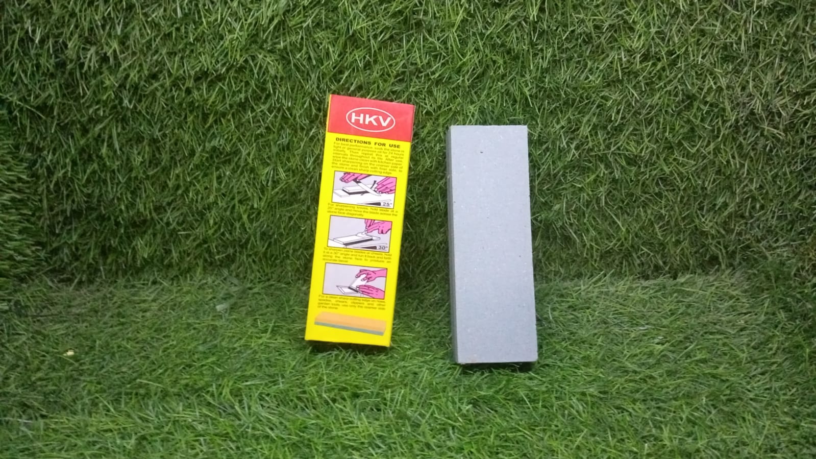 High-density sharpening stone, effective for maintaining knives, scissors, and axes.