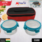 Miracle Carry Lunch Box Microwave Safe Lunch Box With Insulated Bag 2 Compartment Lunch Box (400 ML / 2 pc)