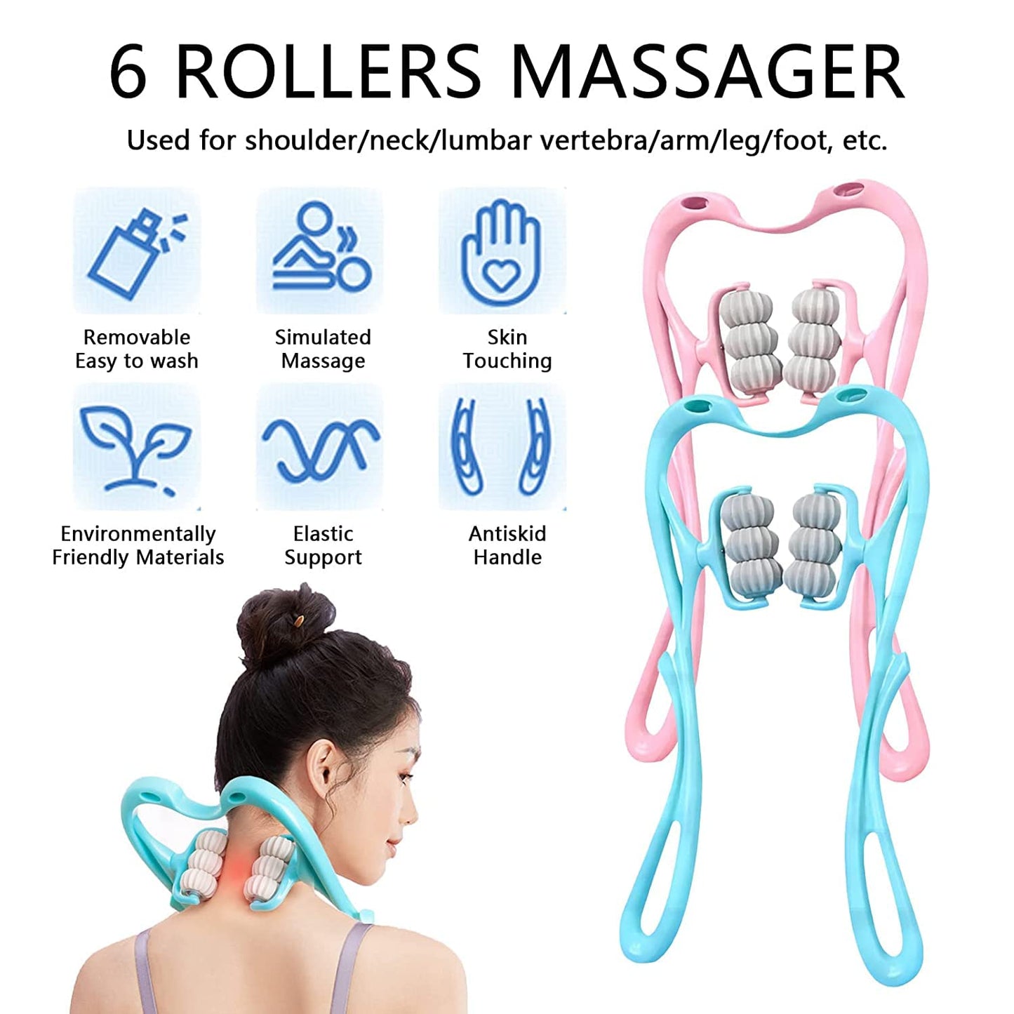 Neck & Shoulder Massager: Portable Relief for Back, Waist & More (1 Pc)