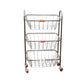 Stainless steel vegetable trolley with 3 layers, durable