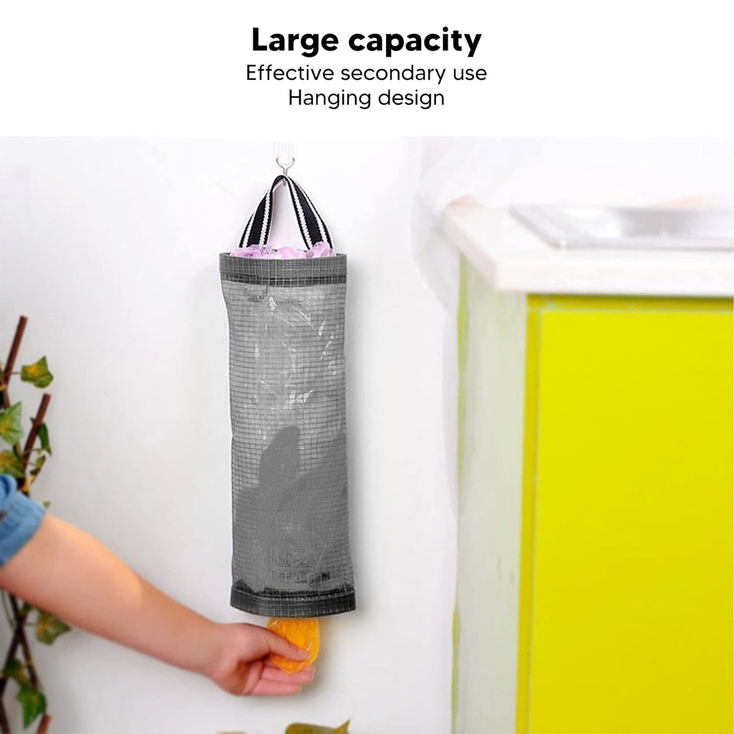 Hanging Waste Bag Holder, Garbage Bag Storage Bag, Widening Handle Hanging Sturdy for Store Garbage Bags Home Store Debris Kitchen, Bedroom LargeÂ Capacity for Restaurant (1 Pc)