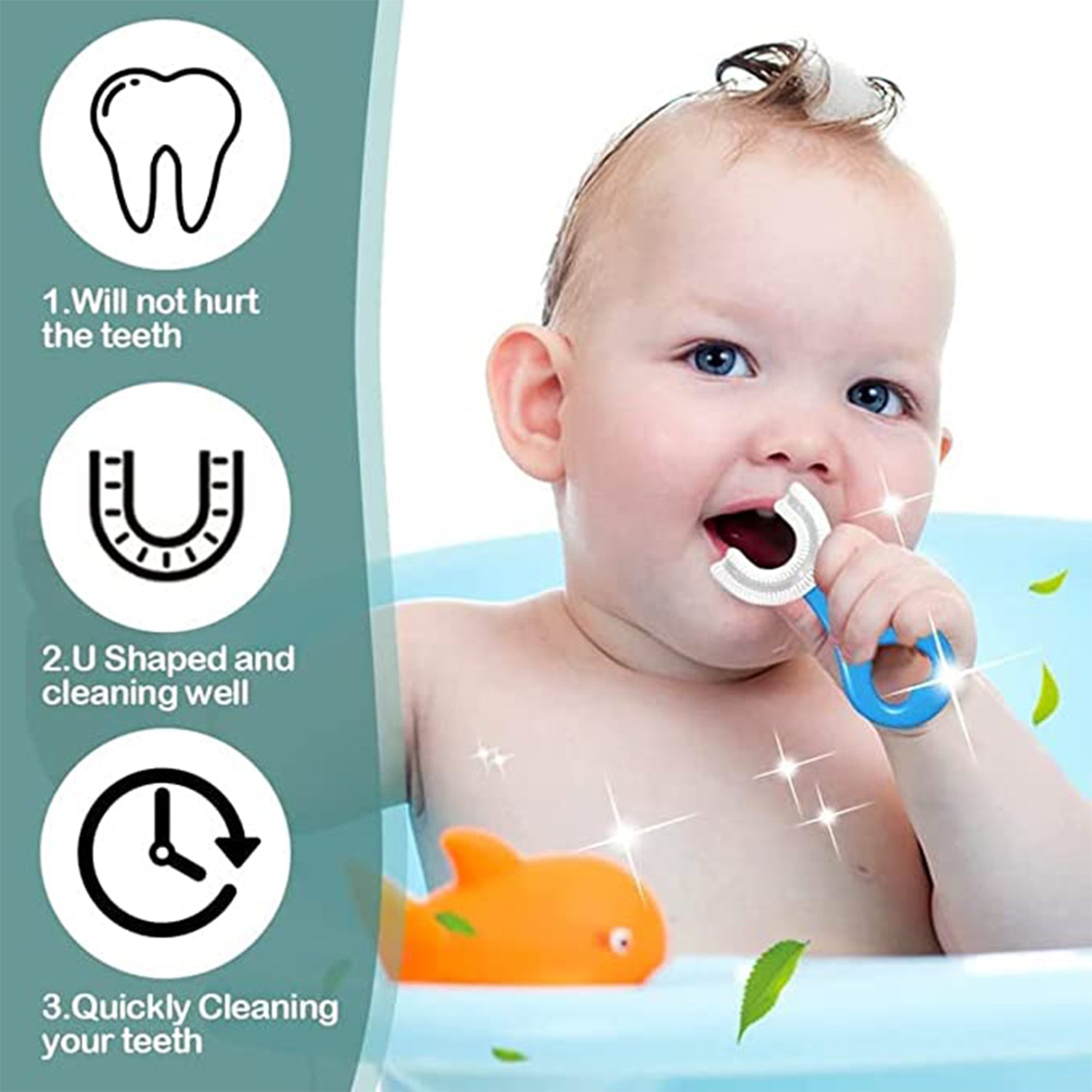 Soft silicone U-shaped toothbrush