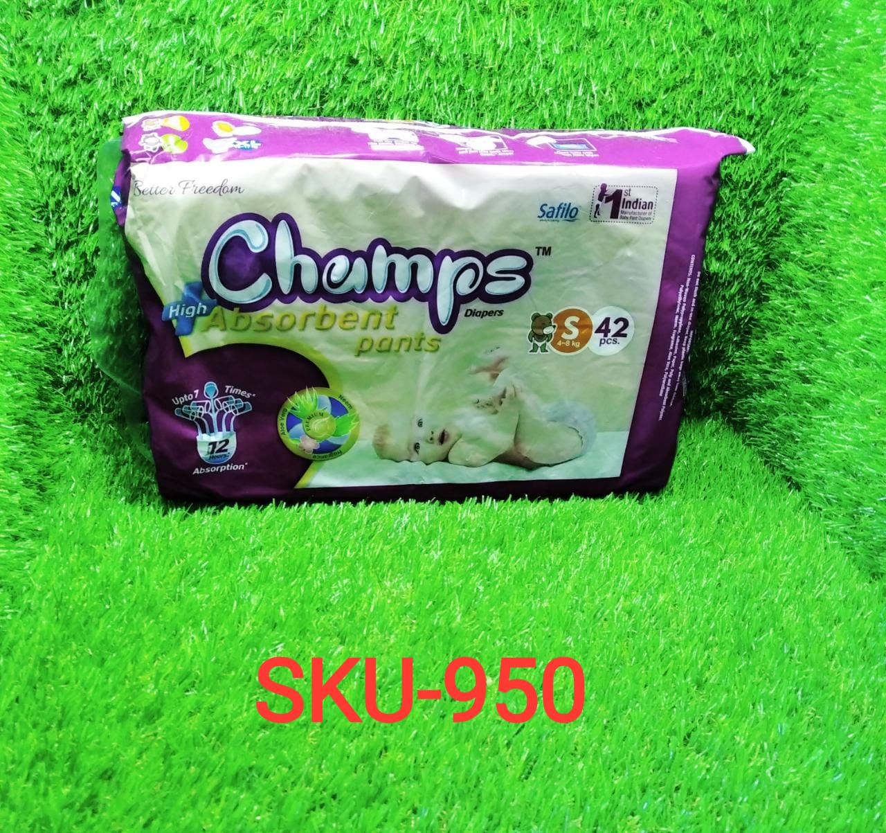 Premium Champs High Absorbent Pant Style Diaper (Small Size / 42 Pcs)