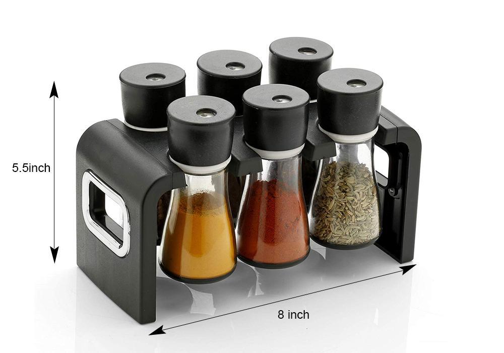 100 Revolving Plastic Spice Rack Masala Organiser (6 Pcs) 