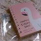 Flamingo design journal diary, 50 pages, durable hardcover, perfect for daily notes.