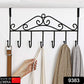 Over The Door Hanger Rack 7 Hooks Decorative Ognazier Hook Rack Stylish Door Hanger Door Hook Hangers with 7 Hooks,Metal Hanging Rack for Home Office Use