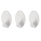 Self-adhesive wall hooks, pack of 3, strong hold.