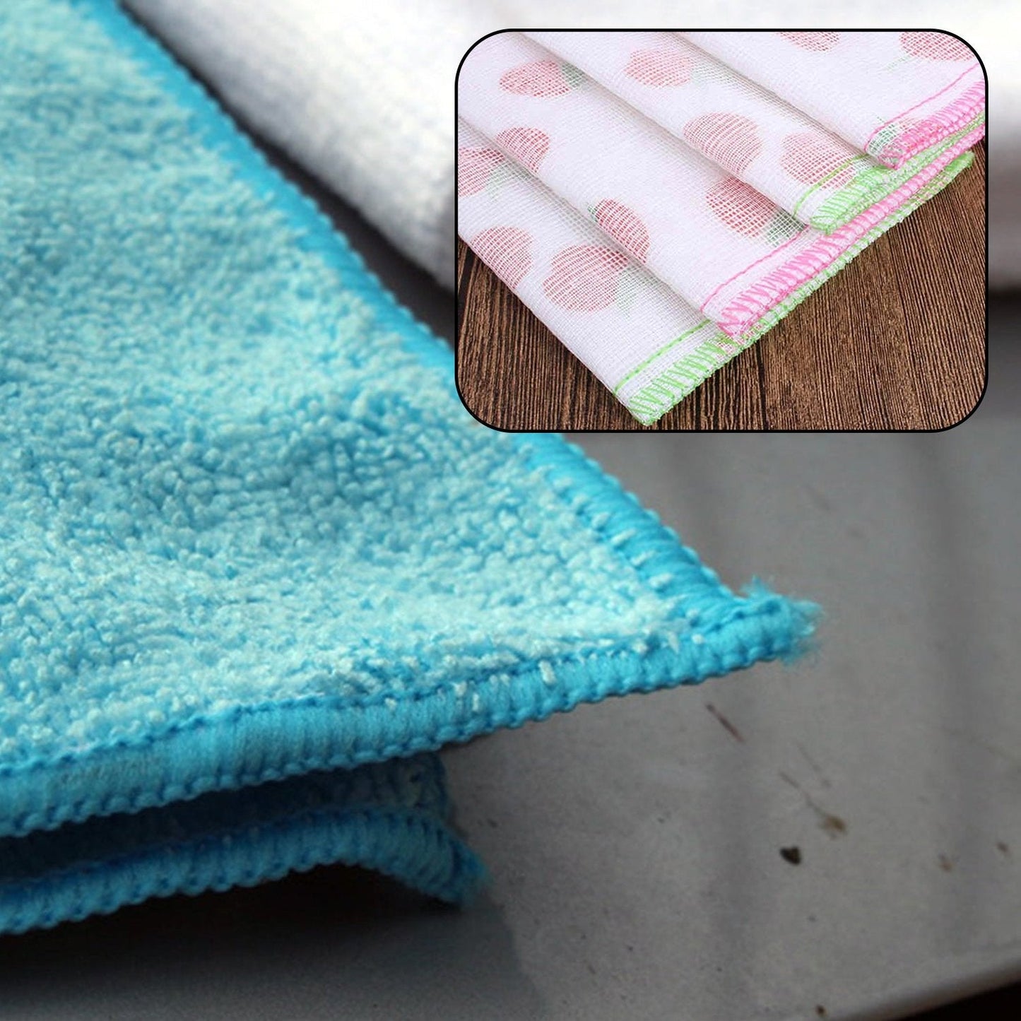 Bulk microfiber cleaning cloths, 24 pieces for effective household cleaning.