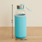  glass water bottle, portable 500 ml, with cover.