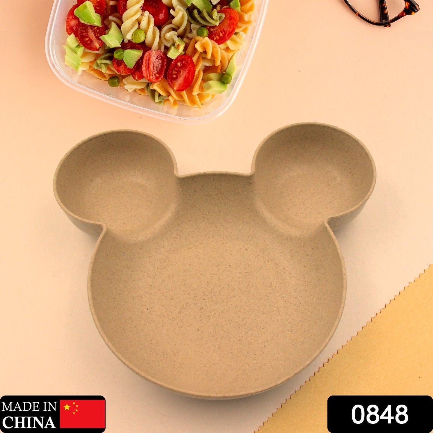 Unbreakable Mickey Mouse plate for kids, perfect for meals and snacks.