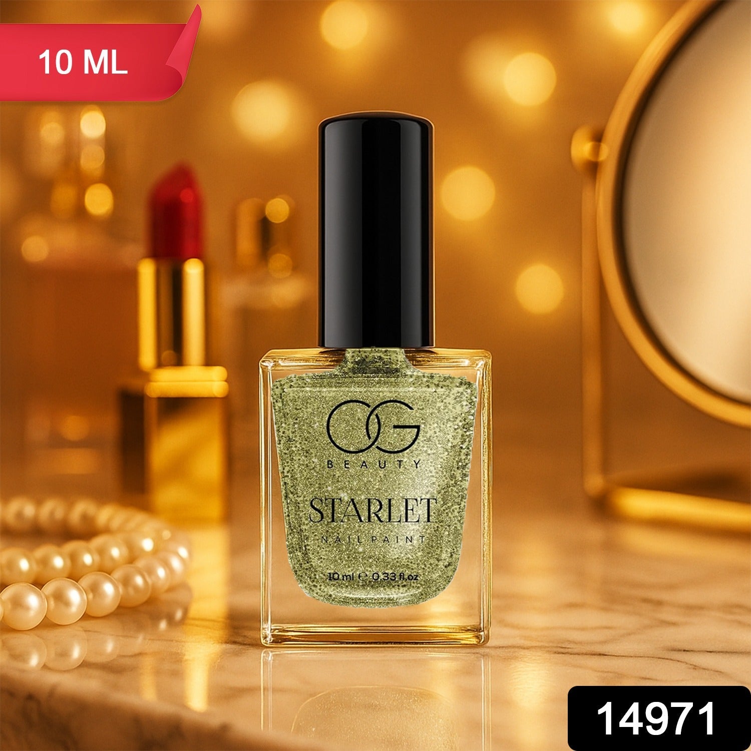 Beauty Golden Glitter Starlet Nail Polish