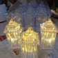 Crystal table lamp with LED flickering candle light for bedroom