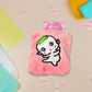 Pink Cartoon Small Hot Water Bag with Cover for Pain Relief