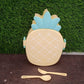 Kids Lunch Box Cute Pineapple Shaped Bento Box with Fork Spoon Snack Candy Container Microwave Portable Office Lunch Box (1 Pc / With Spoon & Fork)