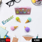 Cone Eraser for Girls & Boys / Eraser for School B'Day Return Gift Party Doughnut Lollipop Ice Cream Theme Shape Erasers Pencils Set for Kids Educational Stationary kit, School Supplies (1 Set 4 Pc)