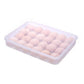 24-grid plastic egg box container with lid, designed to hold 2 dozen eggs for fridge storage