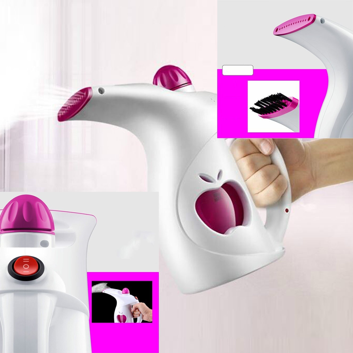 Lightweight garment and facial steamer for travel and home use