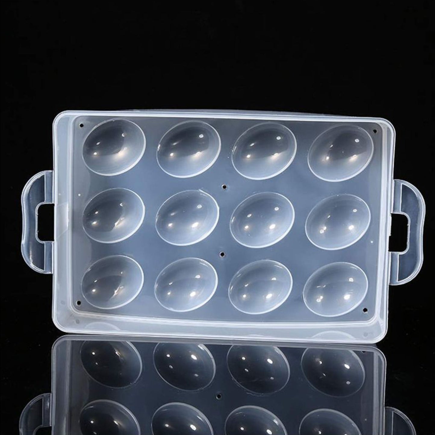 24-grid egg container with double layers, designed to keep eggs organized and fresh