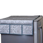 Decorative refrigerator top cover with assorted designs.