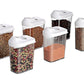 Set of 6 easy flow storage jars with lids