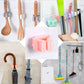 Wall organizer for mops and brooms with no drilling needed