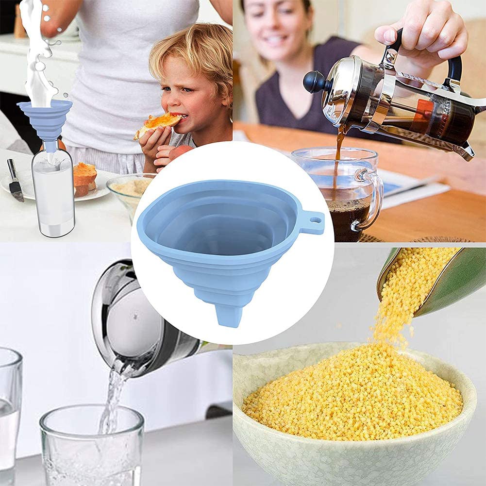 Small silicone kitchen funnel for easy storage