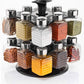16-bottle revolving spice rack with square containers