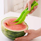 Plastic watermelon cutter slicer for easy and precise cutting of watermelon slices.